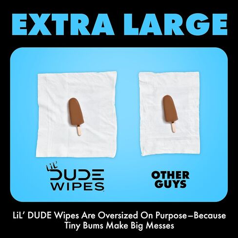 DUDE Wipes LiL' DUDE Flushable Water Wipes for Toddlers - Potty Training Toilet Safe (unlike nonflushable baby wipes) - 99% Water, Hypoallergenic for Sensitive Skin - Unscented, 4 Pack (168 Count) in Saudi Arabia