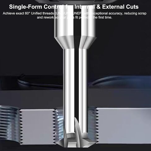 5Pcs Single Form Solid Carbide 60° UN Thread Mill Cutters, with Coating, for CNC Machining Stainless Steel (UNF 1/4"-28) in Kuwait
