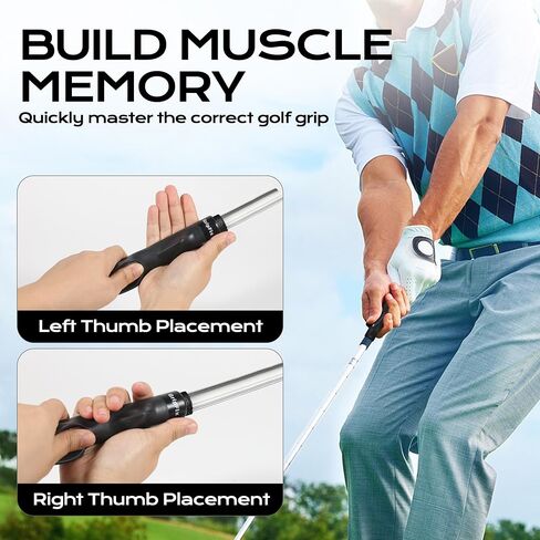 Golf Grip Trainer - Portable Swing Training Aid for Correct Hand Positioning & Muscle Memory - Non-Slip ABS & TPR Tool Fits Most Golf Clubs - Perfect Golf Gift for Men, Women & Beginners in Kuwait