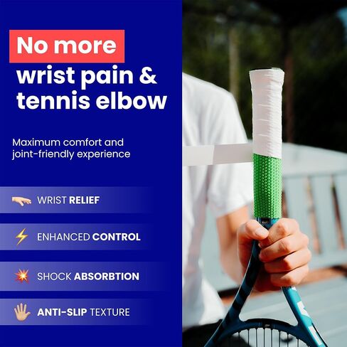ROCKETGRIP Octopus Tennis Racket Grip with Applicator (2-Pack) – Soft Silicone Tennis Grip – Cushioned, Sweat-Resistant Tennis Equipment – Vibration Dampening Tennis Accessories (Red) in Kuwait