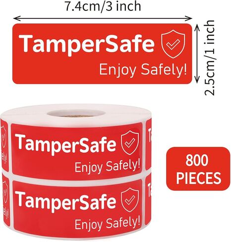 800pcs Tamper Safe Delivery Stickers 1x3in Tamper Evident Food Delivery Label Self-Adhesive TamperProof Security Seals for Freshness Labels Food Container Pizza Sealing Boxes Containers Envelopes in Kuwait