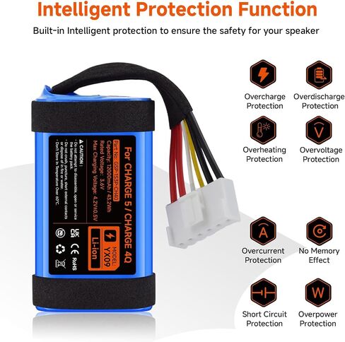 بطارية مطورة متوافقة مع مكبر صوت بلوتوث محمول JBL Charge 5، رقم الجزء GSP-1S3P-CH4D in Kuwait