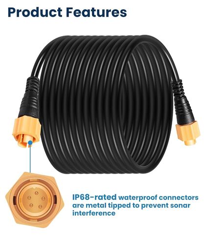 25' Ethernet Cable Compatible with Lowrance Fishfinder/Chartplotter Networks, Replace ‎000-0127-30 in Kuwait