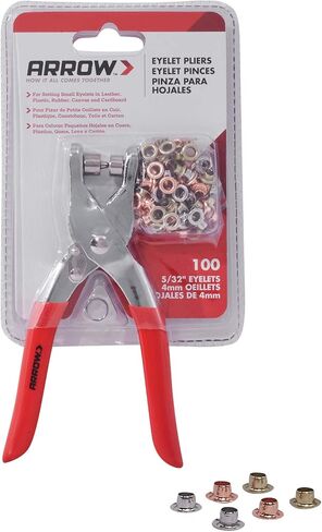Arrow GEPK532 Eyelet Tool Kit, Hole Punch Pliers for Fabric, Leather, Canvas, Includes 100 Eyelets, 5/32-Inch, Gold,silver in Kuwait