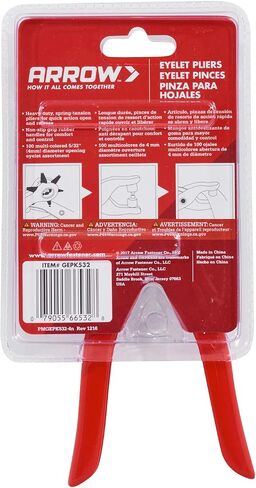 Arrow GEPK532 Eyelet Tool Kit, Hole Punch Pliers for Fabric, Leather, Canvas, Includes 100 Eyelets, 5/32-Inch, Gold,silver in Kuwait