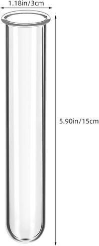 Glass Test Tubes for Plants with Reinforced Rim, 4 Piece Clear 5.9" x 1.2" Borosilicate Propagation Tubes Vase for Hydroponic Plant Starter, Cuttings and Flower Arrangement in Kuwait