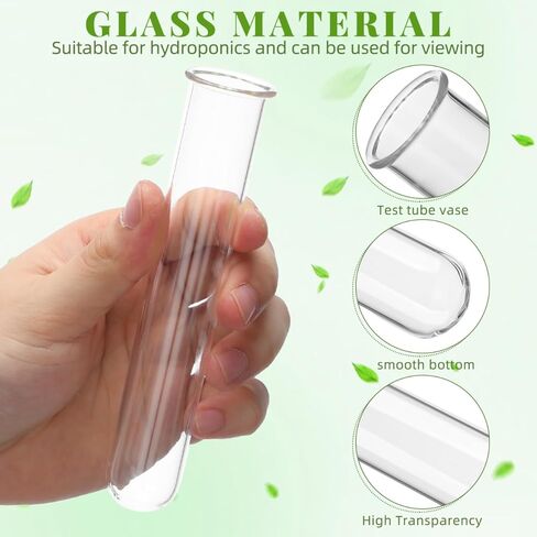 Glass Test Tubes for Plants with Reinforced Rim, 4 Piece Clear 5.9" x 1.2" Borosilicate Propagation Tubes Vase for Hydroponic Plant Starter, Cuttings and Flower Arrangement in Kuwait