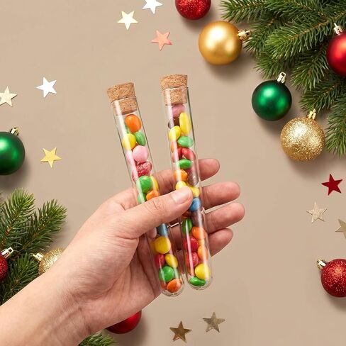 15 Pcs Clear Plastic Test Tubes with Cork Stoppers, 16x150mm Round Bottom Test Tube Containers 15ml Transparent Plastic Vials Good Seal TestTubes for Jewelry Seed Beads Spice Liquid Storage in Kuwait