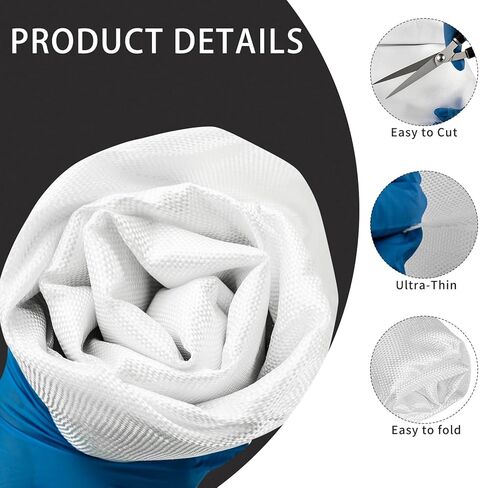 2 Pack 6 oz Fiberglass Cloth, 12 Feet x 50 Inches Woven E-Glass Plain Weave Fabric for Boat, Auto, Rc Plane, Surfboard, Tub, Pool Repair, White in Kuwait