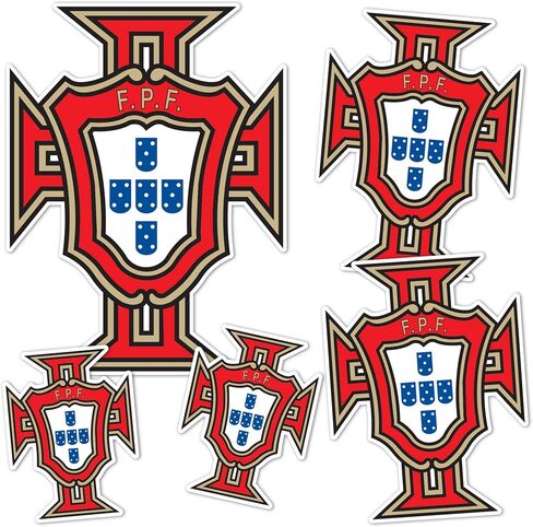 ملصق صبار الصحراء البرتغالي لكرة القدم البرتغالي لكرة القدم من الفينيل FPF Seleção das Quinas لكرة القدم وزجاجة مياه للكمبيوتر المحمول ودفتر قصاصات السيارة (النوع 3-2) in Kuwait