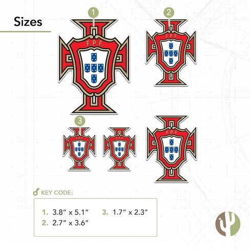 ملصق صبار الصحراء البرتغالي لكرة القدم البرتغالي لكرة القدم من الفينيل FPF Seleção das Quinas لكرة القدم وزجاجة مياه للكمبيوتر المحمول ودفتر قصاصات السيارة (النوع 3-2) in Kuwait