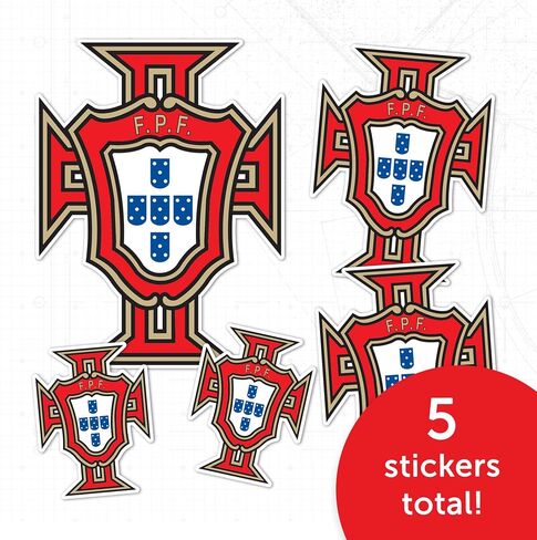 ملصق صبار الصحراء البرتغالي لكرة القدم البرتغالي لكرة القدم من الفينيل FPF Seleção das Quinas لكرة القدم وزجاجة مياه للكمبيوتر المحمول ودفتر قصاصات السيارة (النوع 3-2) in Kuwait