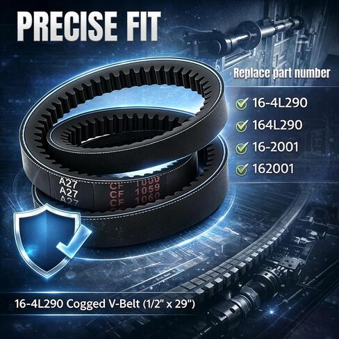 16-4L290 Cogged V Belt 1/2"x29" for LiftMaster 16-2001,A27 Classic Belt | High precise 1/2"×29" cogged V-belt for LiftMaster,Replace16-4L290,4L290,A27.Wear-resistant,anti-stretch,stable transmission in Kuwait