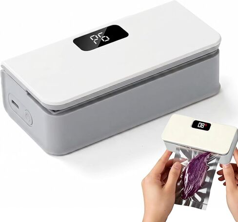 سدادة الأكياس الصغيرة، سدادة الأكياس المغناطيسية للثلاجة، تعديل 6 سرعات وشاشة LED، لا حاجة للتسخين المسبق مع القاطع، مثالية للحفاظ على جميع أنواع الوجبات الخفيفة طازجة in Kuwait