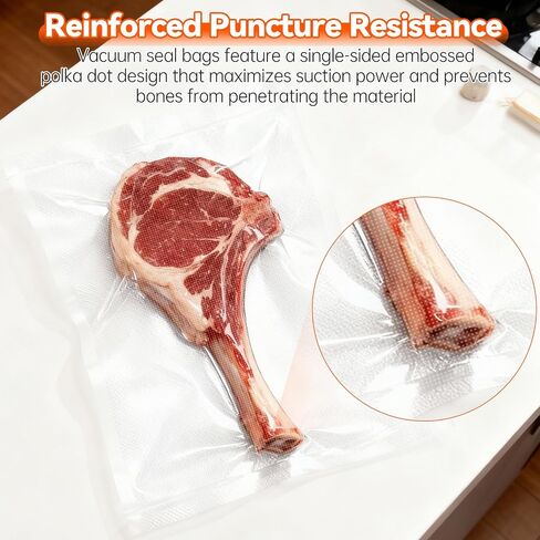 Upright Food Vacuum Sealer Bags Compatible with InstaSeal | 60PCS Vacuum Sealer Bags Replacement,Pre-Cut,Food Grade for Storage, Meal Prep or Sous Vide,9.8 *11.8& 7.8 * 9.8" in Kuwait