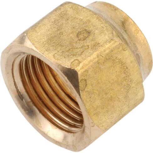 Anderson Metals 754018-04 صامولة ثلاجة نحاسية مضيئة، قصيرة مزورة، 1/4 بوصة - الكمية 10 in Kuwait
