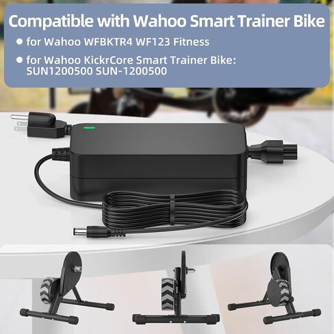 سلك طاقة متوافق مع دراجة التدريب الذكية Wahoo WF123 WFBKTR4 Fitness KICKR Core، شاحن 12 فولت لدراجة Wahoo KickrCore للتدريب على ركوب الدراجات في الأماكن المغلقة SUN-1200500 محول تيار متردد/تيار مستمر in Kuwait