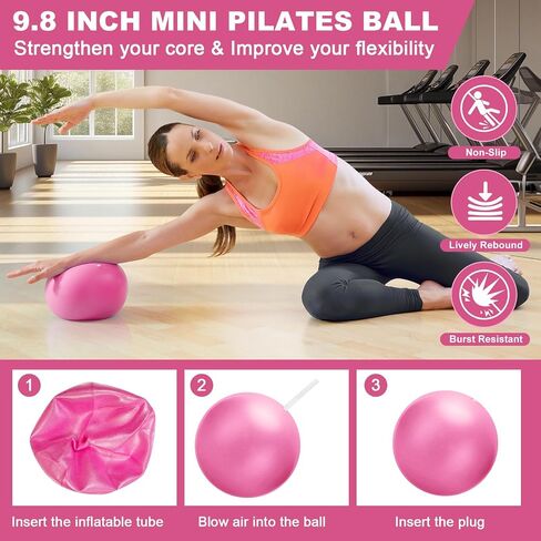 Pilates Kit, Pilates Equipment for Home Workout, Pilates Set for Women with 13'' Pilates Ring and Ball, Hip Thrust Belt, Resistance Bands & Grip Socks Accessories for Starters Home Fitness in Kuwait