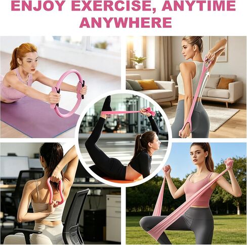Pilates Kit, Pilates Equipment for Home Workout, Pilates Set for Women with 13'' Pilates Ring and Ball, Hip Thrust Belt, Resistance Bands & Grip Socks Accessories for Starters Home Fitness in Kuwait
