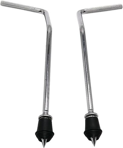 Bass Drum Legs 2Pcs Replacement Floor with Non-Slip Feet Stability and Sound, Install Drum Hardware Snare Percussion Accessories, Silver in Kuwait