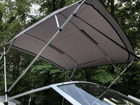 مجموعة Cypress Rowe Outfitters Complete Bimini Top Kit، إطار، قماش، أجزاء صلبة، 10'L x 8'W رمادي، 4 أقواس، تناسب عرض 91 بوصة - 96 بوصة in Kuwait