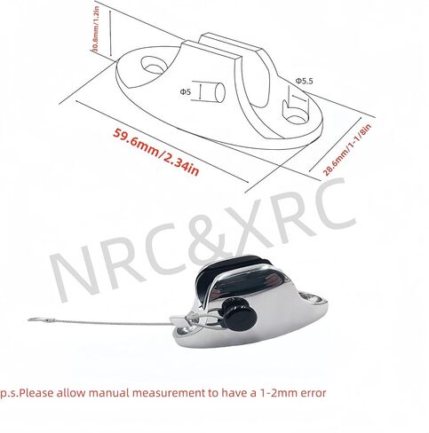 NRC&XRC 316SS Pair of Female Brackets for Bimini Top Stainless Steel End Ball Cap Fittings Marine Hardware Deck Hinge with Quick Release Pin in Kuwait