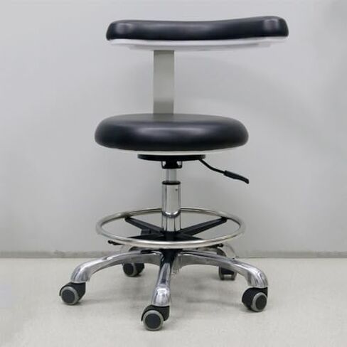 Rotating Height-Adjustable Dental Chair, PU Leather Saddle Design Ergonomic Armrests for Clinic Salon (C2) in Kuwait