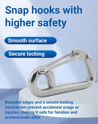 2-Pack 1/2 Inch Heavy Duty Snap Hook, 304 Stainless Steel Spring Clip for Boating, Marine, Garage, and Workshop Organization – Rustproof Utility Hardware in Kuwait