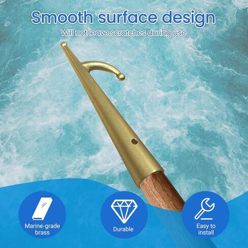 Boat Hook Head Brass Marine Docking Pole End Metal Attachment, Nautical Maritime Deck Hardware, 1 Pcs in Kuwait