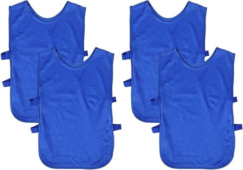 4pcs Youth Soccer Training Vest Lightweight Polyester Sports Pinnies with Quick On-off Design for Basketball Practice and Outdoor Sports, Soccer Party Decor in Saudi Arabia