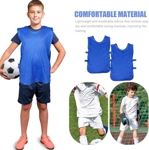 4pcs Youth Soccer Training Vest Lightweight Polyester Sports Pinnies with Quick On-off Design for Basketball Practice and Outdoor Sports, Soccer Party Decor in Saudi Arabia
