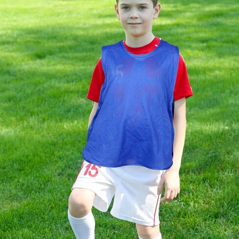 4pcs Youth Soccer Training Vest Lightweight Polyester Sports Pinnies with Quick On-off Design for Basketball Practice and Outdoor Sports, Soccer Party Decor in Saudi Arabia