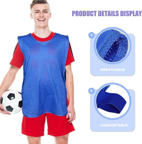 4pcs Youth Soccer Training Vest Lightweight Polyester Sports Pinnies with Quick On-off Design for Basketball Practice and Outdoor Sports, Soccer Party Decor in Saudi Arabia