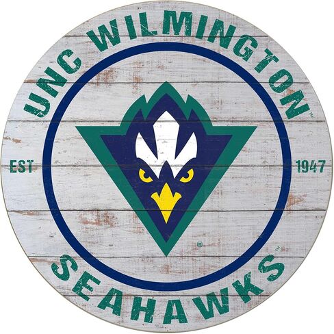 KH Sports Fan UNC Wilmington Seahawks Weathered Circle Sign, 20x20 Inches, Seahawks Decor for Dorm Room or Home; Display Your Team Spirit with This North Carolina Wilmington Seahawks Wall Art in Kuwait