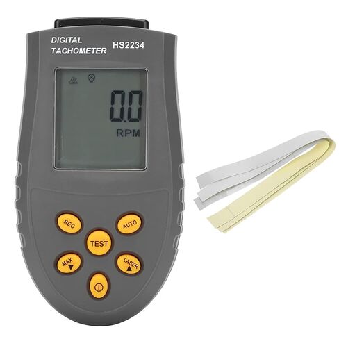 Generic HS2234 مقياس سرعة الدوران الرقمي RPM سرعة متر مع نطاق قياس واسع 2.5-99999 دورة في الدقيقة شاشة LCD الخلفية لقياس سرعة عدم الاتصال (أحمر) in Kuwait