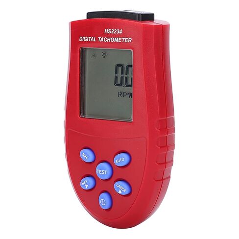 Generic HS2234 مقياس سرعة الدوران الرقمي RPM سرعة متر مع نطاق قياس واسع 2.5-99999 دورة في الدقيقة شاشة LCD الخلفية لقياس سرعة عدم الاتصال (أحمر) in Kuwait