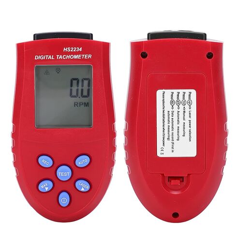 Generic HS2234 مقياس سرعة الدوران الرقمي RPM سرعة متر مع نطاق قياس واسع 2.5-99999 دورة في الدقيقة شاشة LCD الخلفية لقياس سرعة عدم الاتصال (أحمر) in Kuwait
