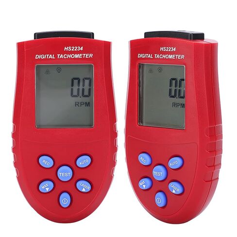 Generic HS2234 مقياس سرعة الدوران الرقمي RPM سرعة متر مع نطاق قياس واسع 2.5-99999 دورة في الدقيقة شاشة LCD الخلفية لقياس سرعة عدم الاتصال (أحمر) in Kuwait