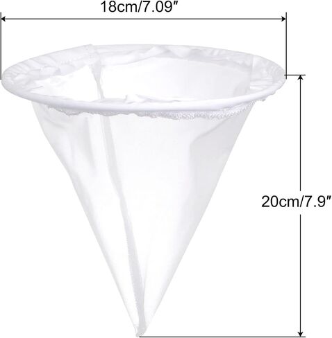uxcell 60 Mesh Paint Filter Bag 7" Dia Cone Shape Nylon Strainer for Filtering Paint, Gasoline, Fuel, Home Brewing in Kuwait