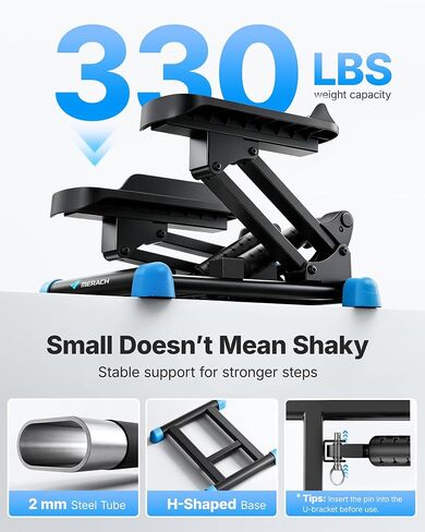 MERACH New 3-in-1 Stair Climber, Mini Steppers for Exercise at Home with Large Stride & Shock Pad Design, with Resistance Bands for Full Body Workout, 330 LBS Capacity Exercise Equipment in Saudi Arabia