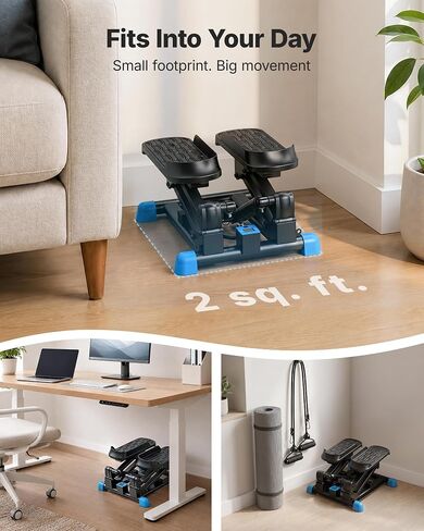 MERACH New 3-in-1 Stair Climber, Mini Steppers for Exercise at Home with Large Stride & Shock Pad Design, with Resistance Bands for Full Body Workout, 330 LBS Capacity Exercise Equipment in Saudi Arabia