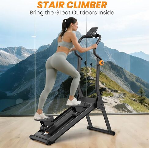 YCCHENG Magnetic Stair Stepper 16-Level Adjustable Resistance Foldable Vertical Stair Climber Smart Monitor 350LBS Capacity Home Gym Stairmaster Machine in Kuwait