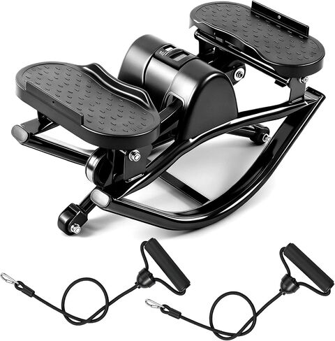 Rock Fitness Stepper, Portable Step Rocker Side to Side at Home, Aerobic Workout Machine Fitness Equipment Suitable for Apartment and Dormitory, Black in Kuwait