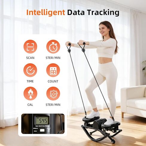 Rock Fitness Stepper, Portable Step Rocker Side to Side at Home, Aerobic Workout Machine Fitness Equipment Suitable for Apartment and Dormitory, Black in Kuwait