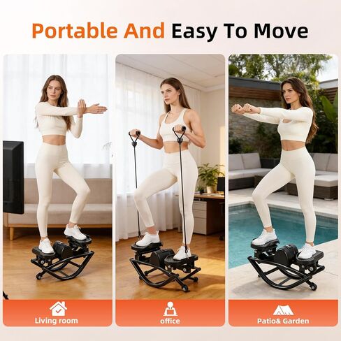 Rock Fitness Stepper, Portable Step Rocker Side to Side at Home, Aerobic Workout Machine Fitness Equipment Suitable for Apartment and Dormitory, Black in Kuwait