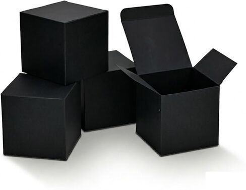 AoSric 24 PCS صناديق الهدايا السوداء ، 9x4.5x4.5 في صناديق صغيرة الحفلات ، صناديق الصناديق الصالحة الصعودية ، صناديق هدايا الورق الكبيرة مع غطاء عيد ميلاد الأطفال ، ودش الطفل ، وعروض الزفاف ، وعيد الميلاد ، وعطلات ، وتهانينا تهانينا in Kuwait