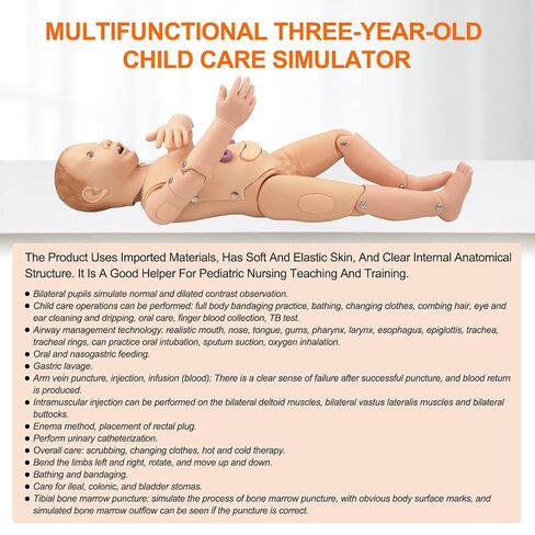 Child Nursing Manikin - Medical School CPR & First Aid Training Dummy for Professional Patient Care, Nursing Skills Practice, Pediatric Emergency Simulations in Kuwait