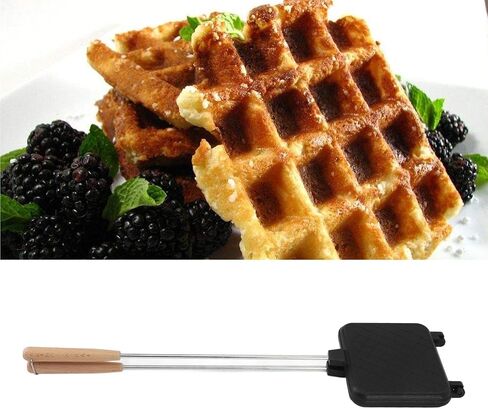 Buachois Cast Iron Camp Pie Cooker,Pie Irons for Camping,Cast Iron Sandwich Maker,Campfire Cooking Equipment for Grilling & Outdoor Cooking,for Toasted Pies,Grilled Sandwiches,and Meats in Kuwait