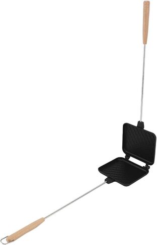 Buachois Cast Iron Camp Pie Cooker,Pie Irons for Camping,Cast Iron Sandwich Maker,Campfire Cooking Equipment for Grilling & Outdoor Cooking,for Toasted Pies,Grilled Sandwiches,and Meats in Kuwait