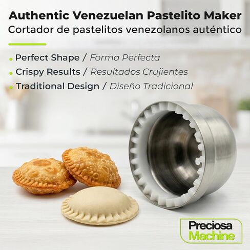 Cortador De Pastelitos Venezolanos Stainless Steel Cutter with Removable Die Sandwich Cutter and Sealer Professional Dough Press Moldes para Pastelitos Venezolanos Kitchen Tool Durable Easy to Clean in Kuwait
